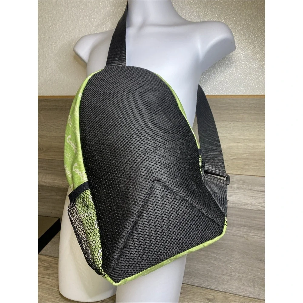 Cookies Rick & Morty Green/Black Small Crossbody Sling Bag Zip Pockets Strap